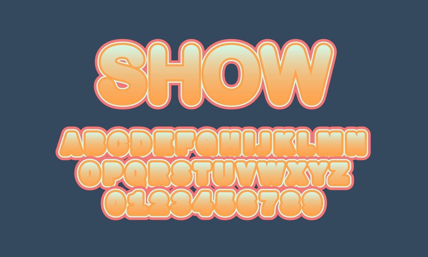 show font alphabet vector