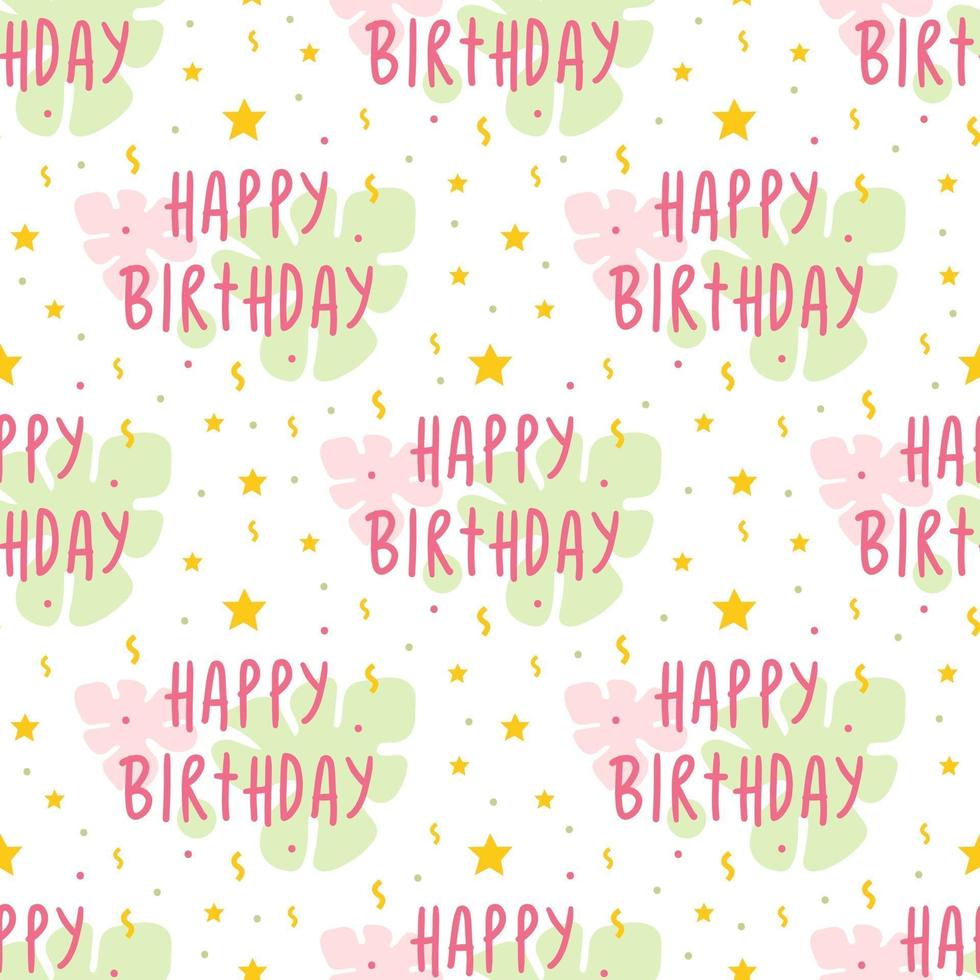 Happy birthday seamless pattern Isolated on white background vector