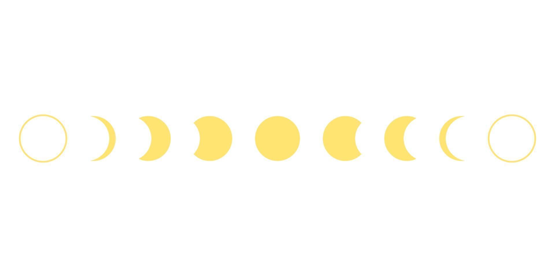 Moon phase change, month cycle icon. Moon calendar vector
