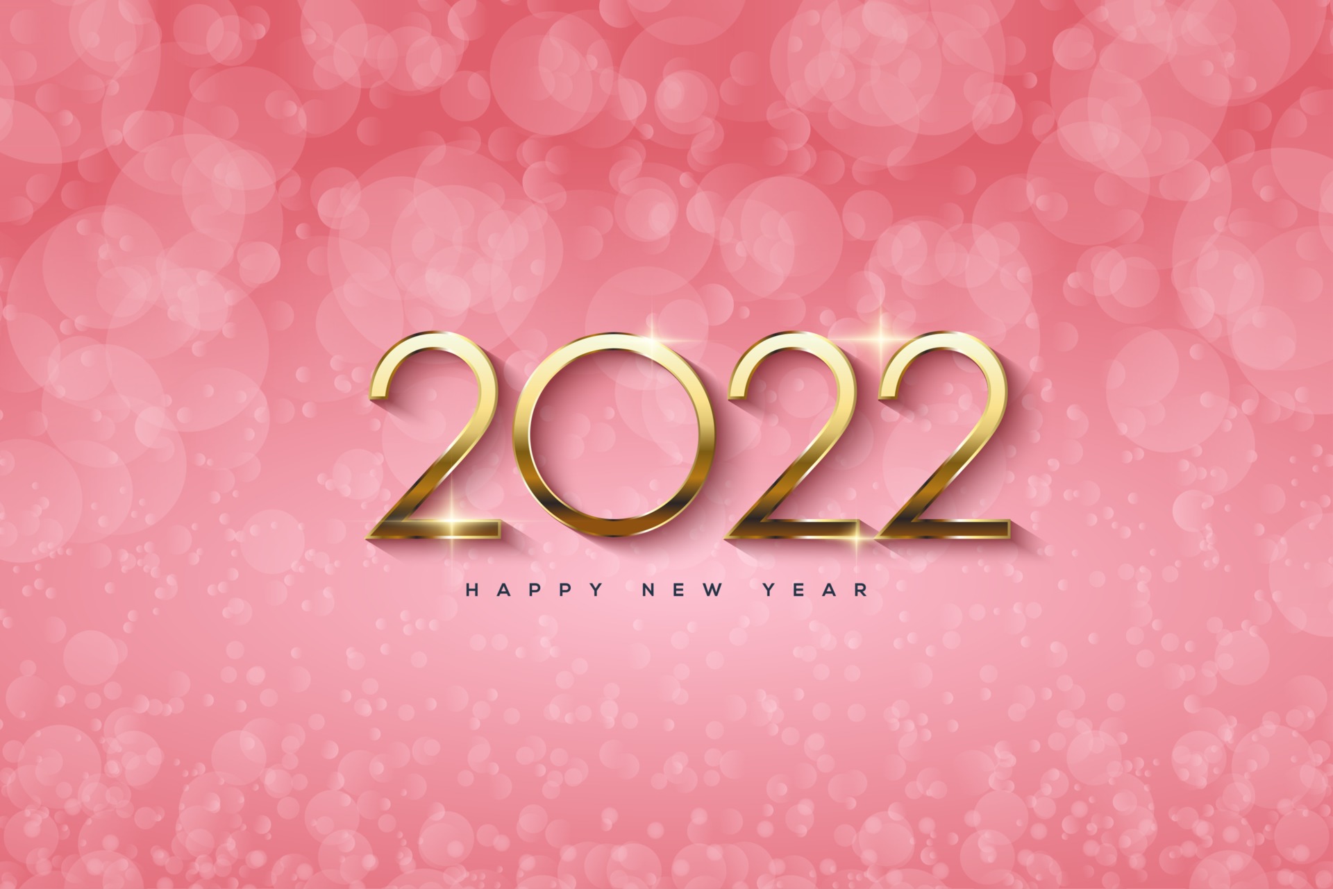 new year 2022 with golden numbers and bokeh background. 2974533 Vector