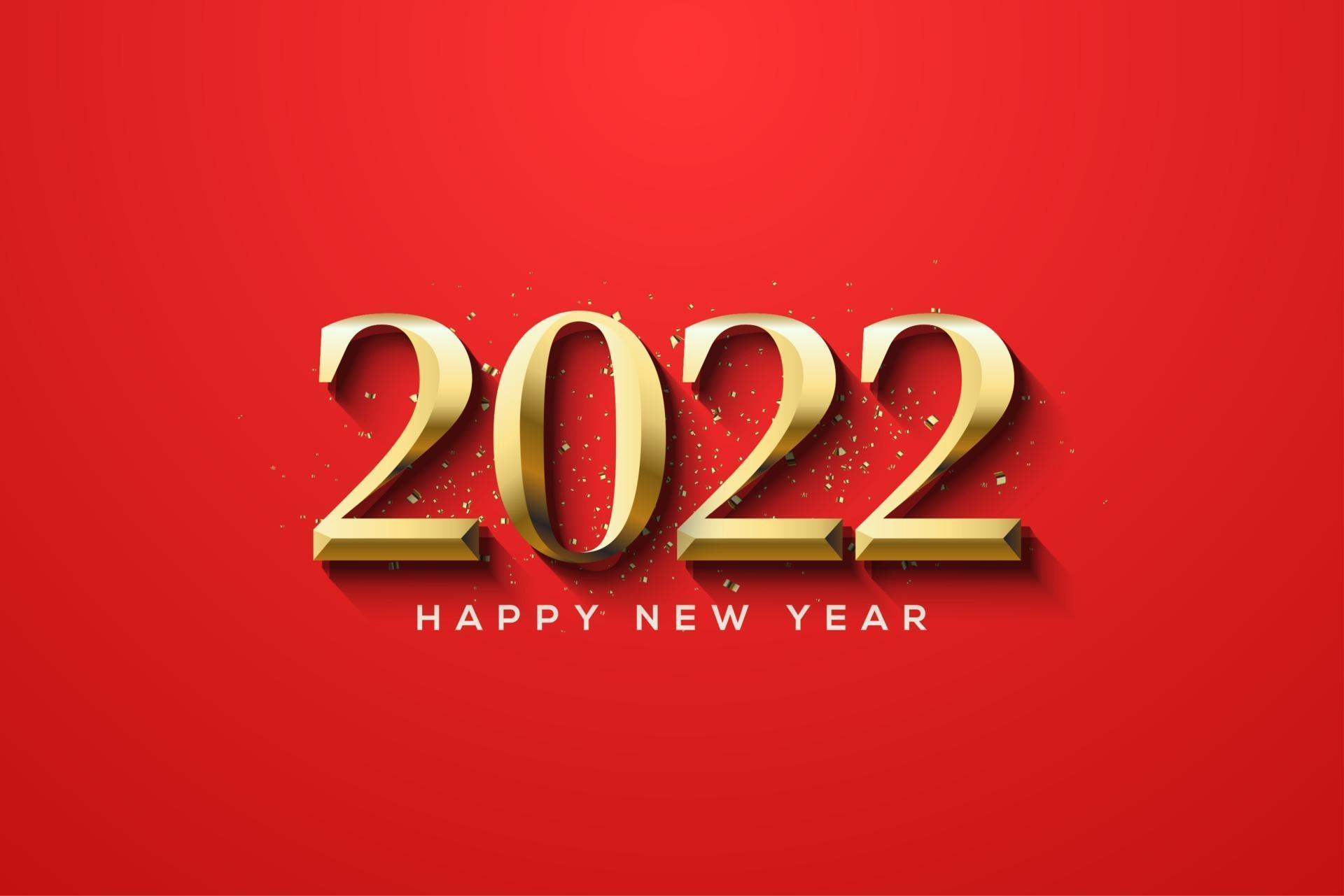 2022 3d year happy preview illustration new year 2022 with golden numbers and bokeh background. 2974539 Vector Art at Vecteezy