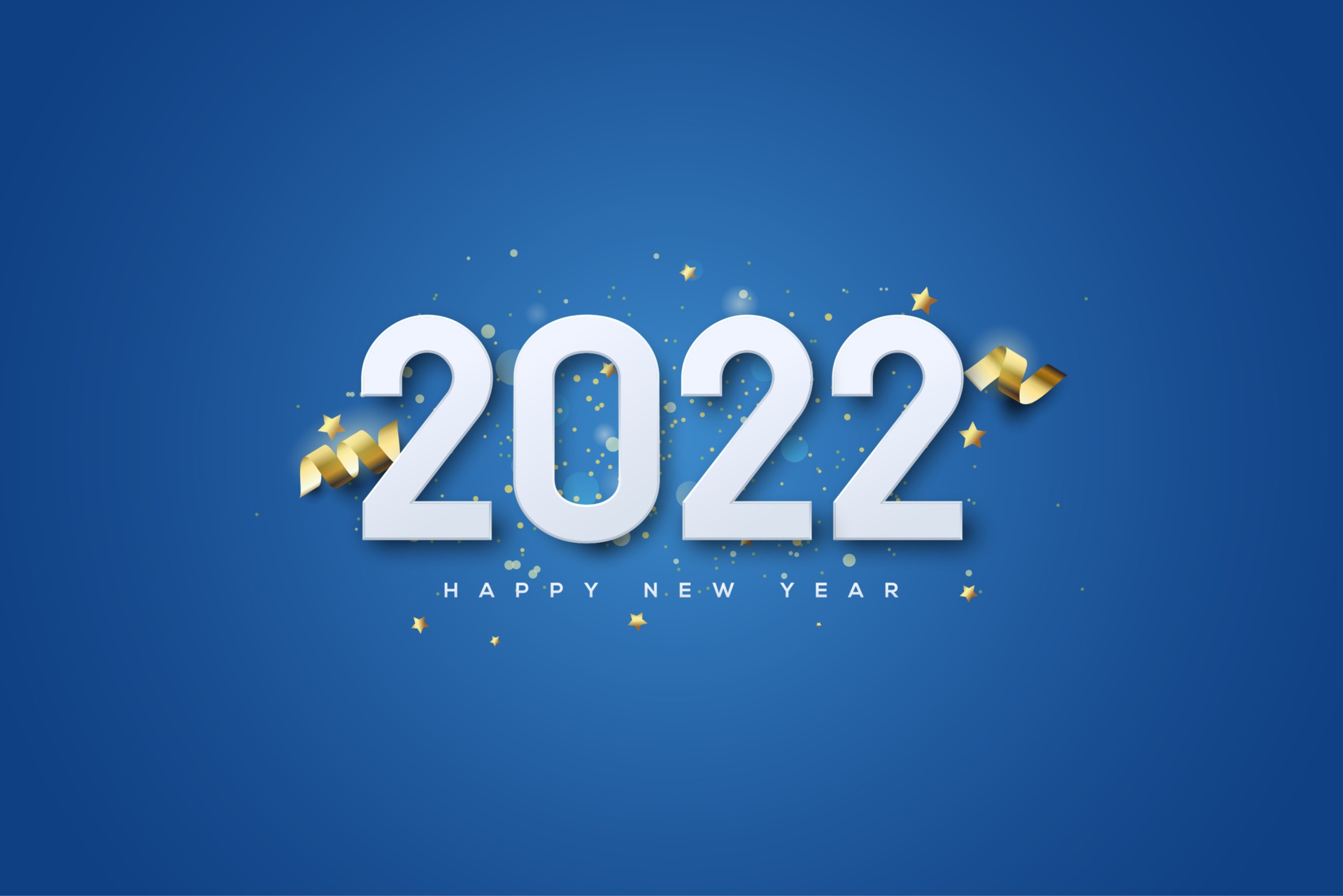 2022 with simple numbers and gold ribbon. 2974586 Vector Art at Vecteezy