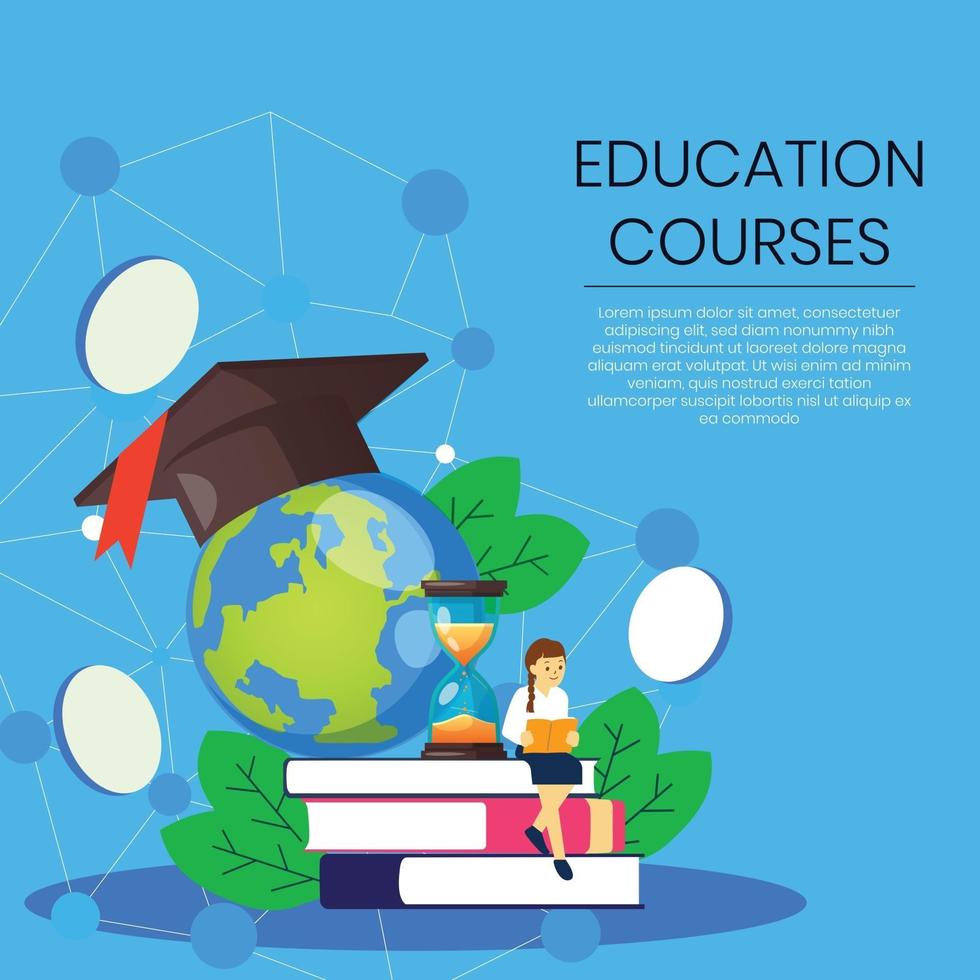 Poster of different educational course vector