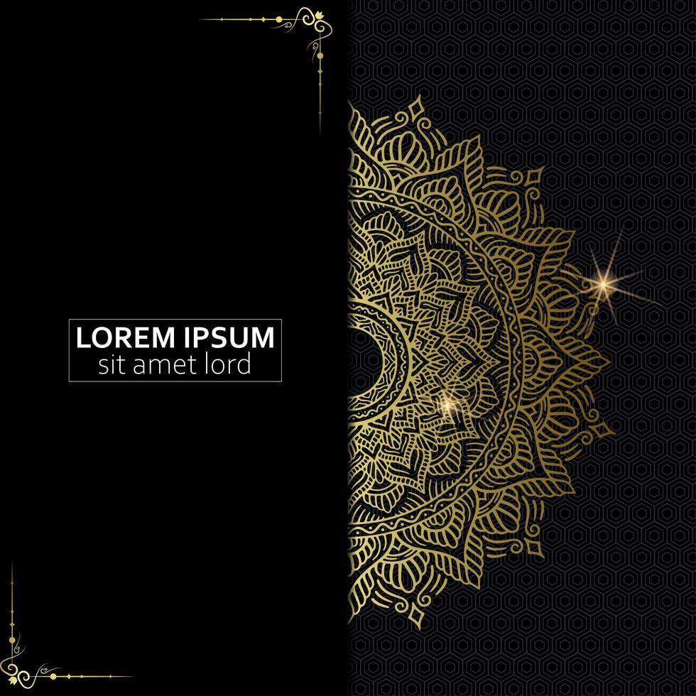 Luxury gold mandala ornate background for wedding invitation vector