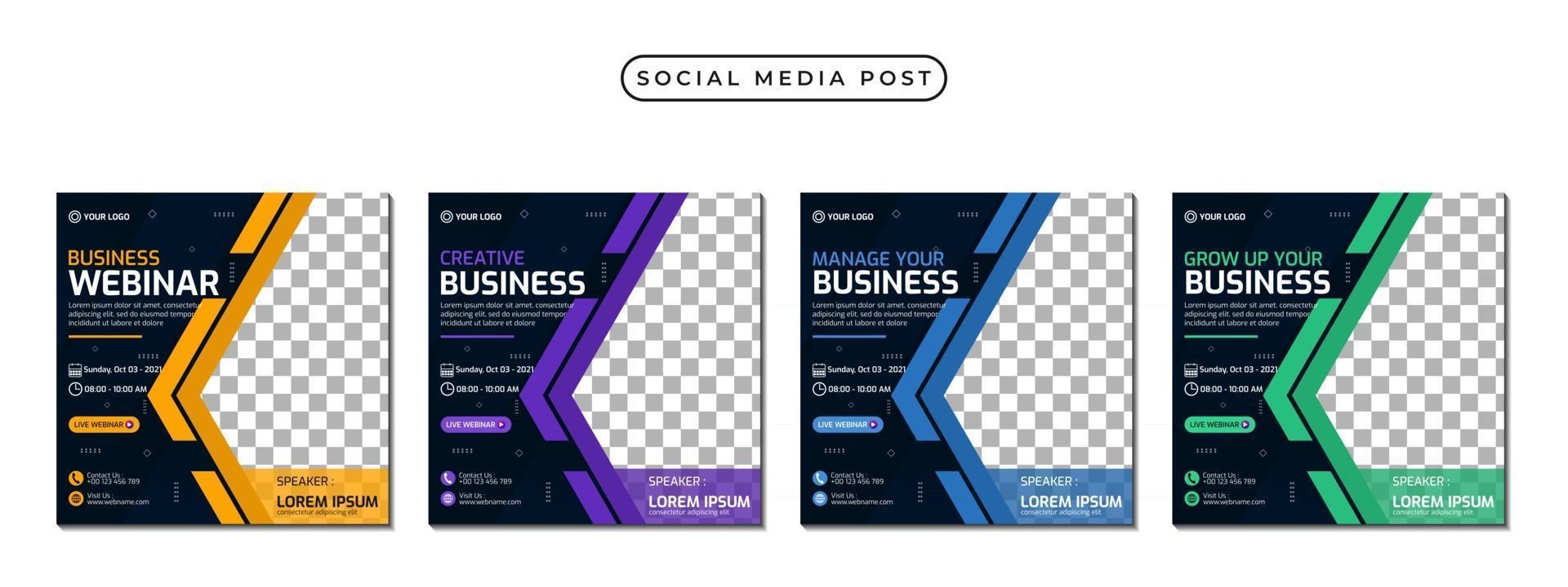Collection of social media post banner template design vector