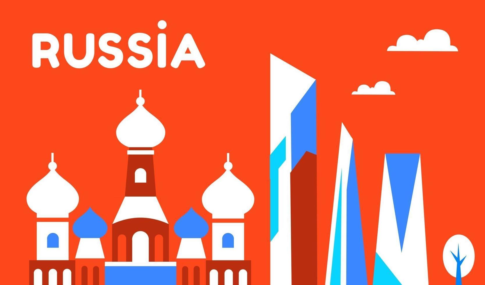 Russia. Russian culture, religion. Vector illustration