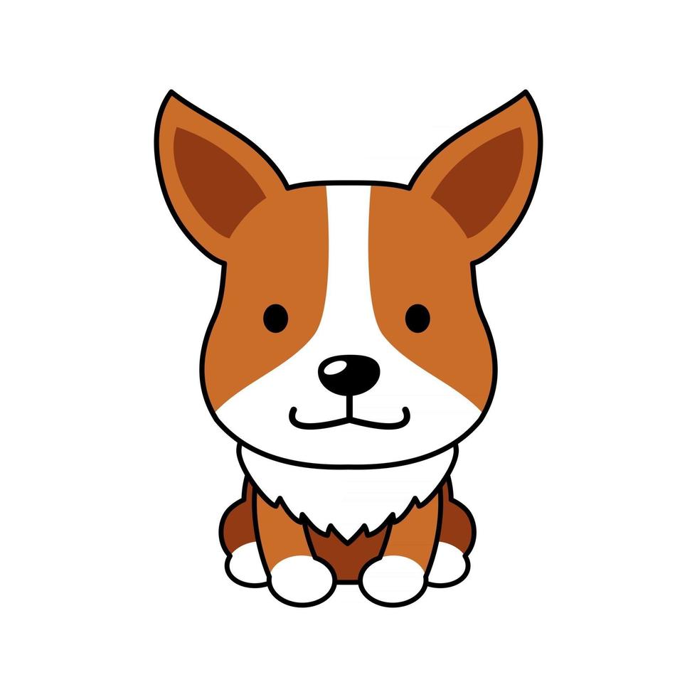 personaje de dibujos animados lindo perro corgi vector