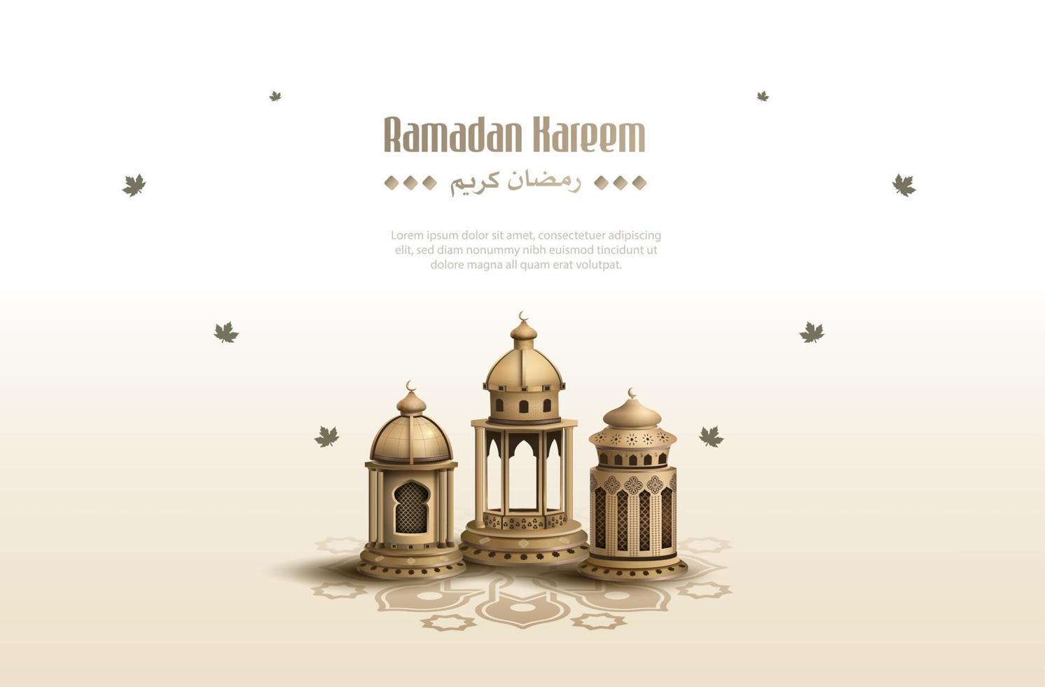 saludos islámicos plantilla de diseño de tarjeta de ramadan kareem vector