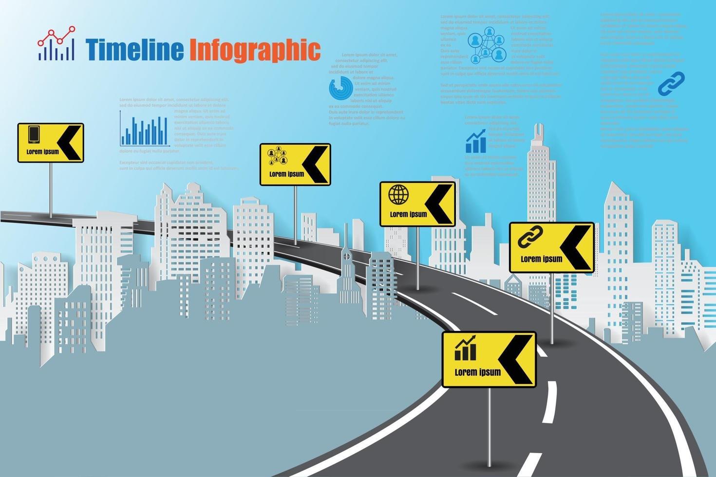 Business roadmap timeline infographic template Vector illustration