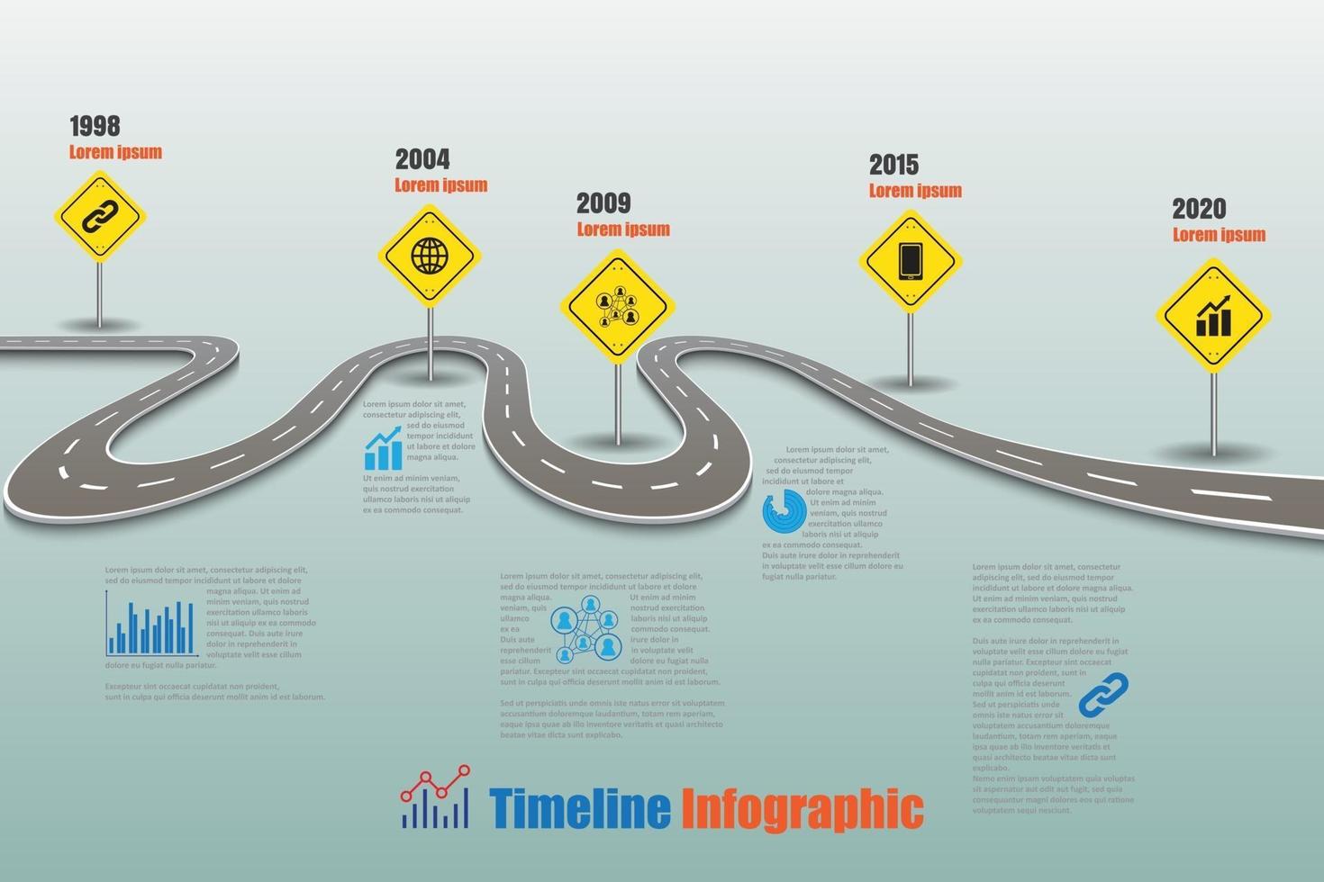 Business roadmap timeline infographic template Vector illustration