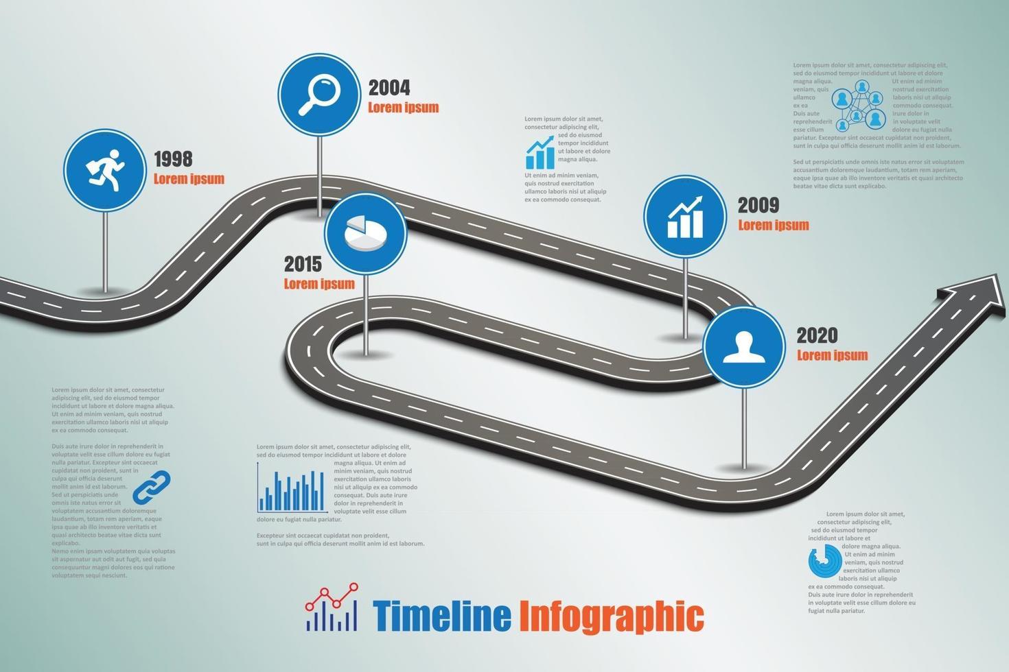 Business roadmap timeline infographic template Vector illustration