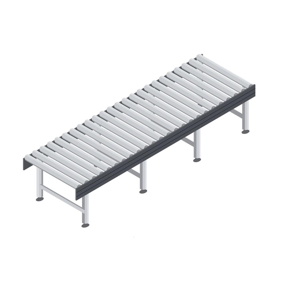 Conveyor rollers for a process line. Vector illustration isometric