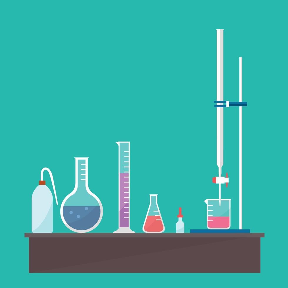 diseño vectorial de equipos de titulación química. vector