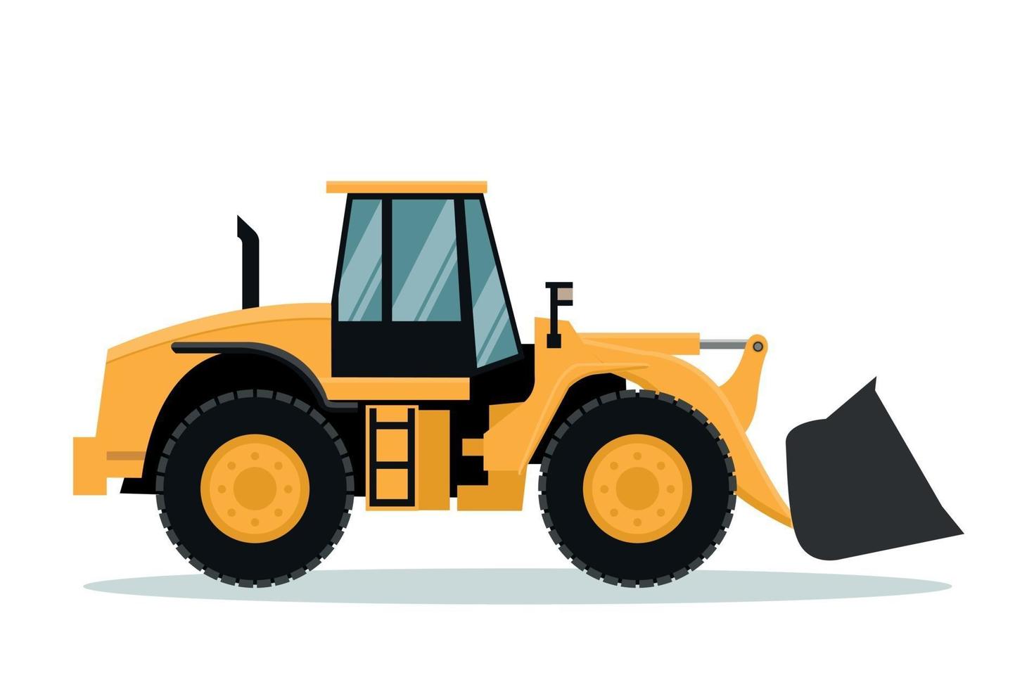 Design of front loader. Heavy machinery vector