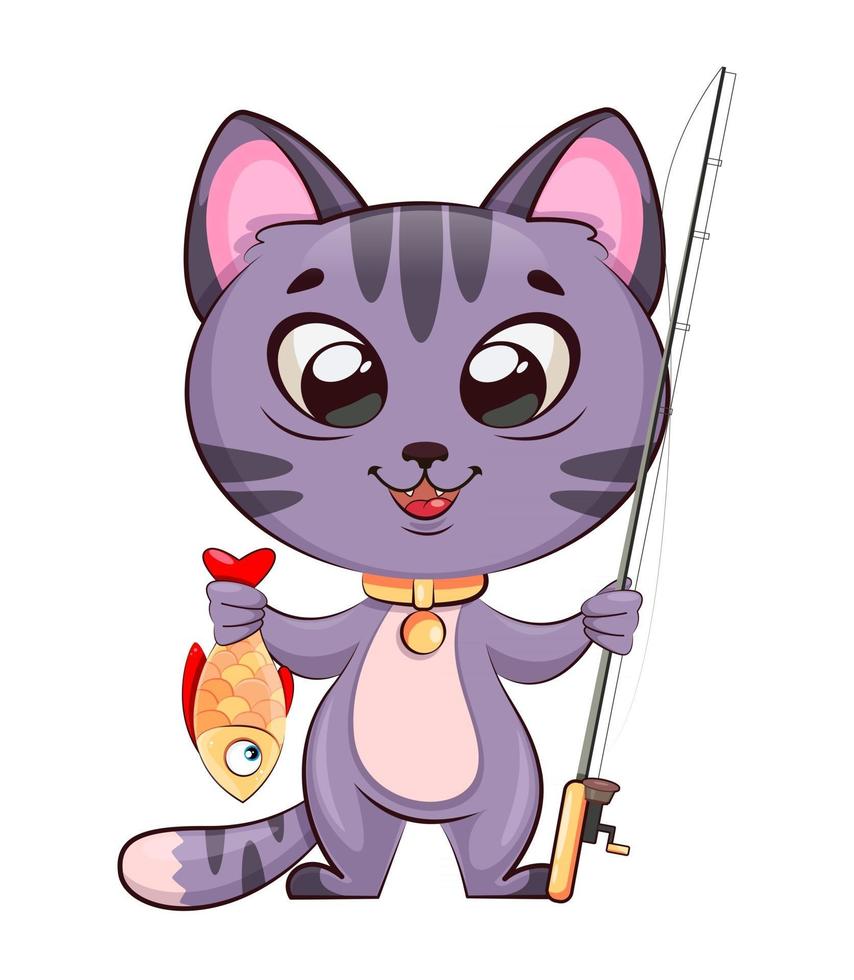 Stock vector funny kitten. Cute little cat