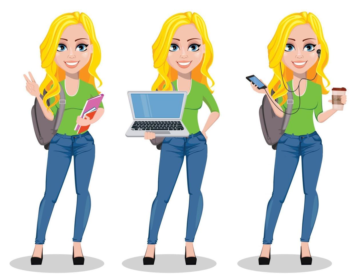 Happy student. Back to school. vector