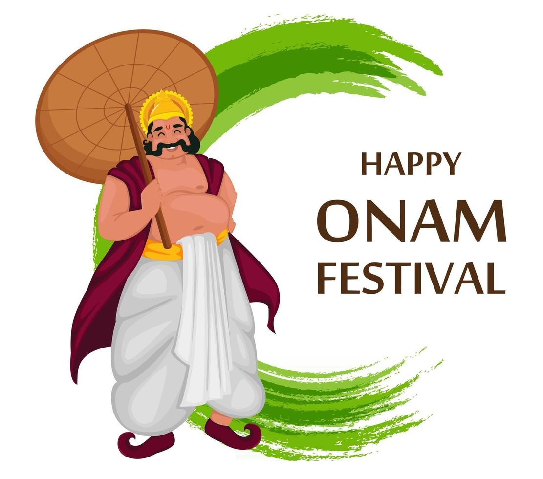 rey mahabali. feliz festival onam en kerala vector