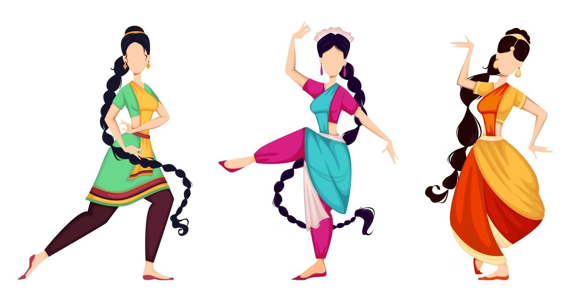 Happy Onam. Indian women dancing vector