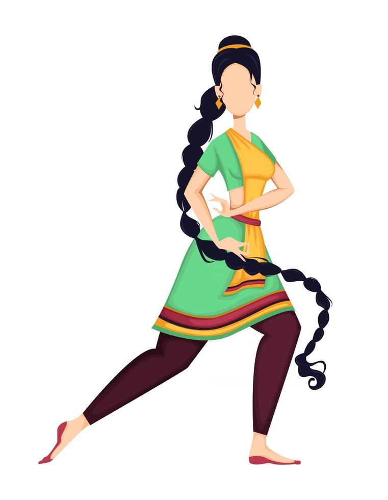 Happy Onam. Indian woman dancing vector