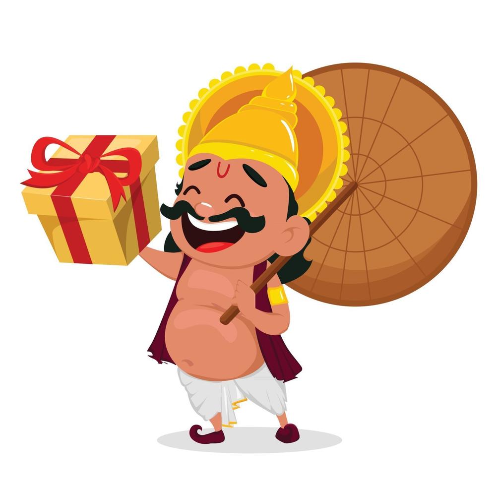Onam celebration. King Mahabali vector