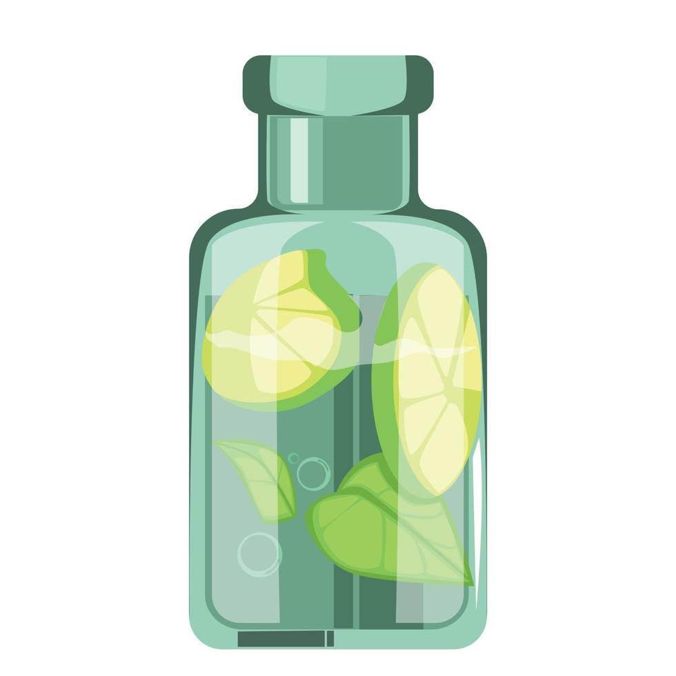 Realistic lemon juice bottle on white background - Vector