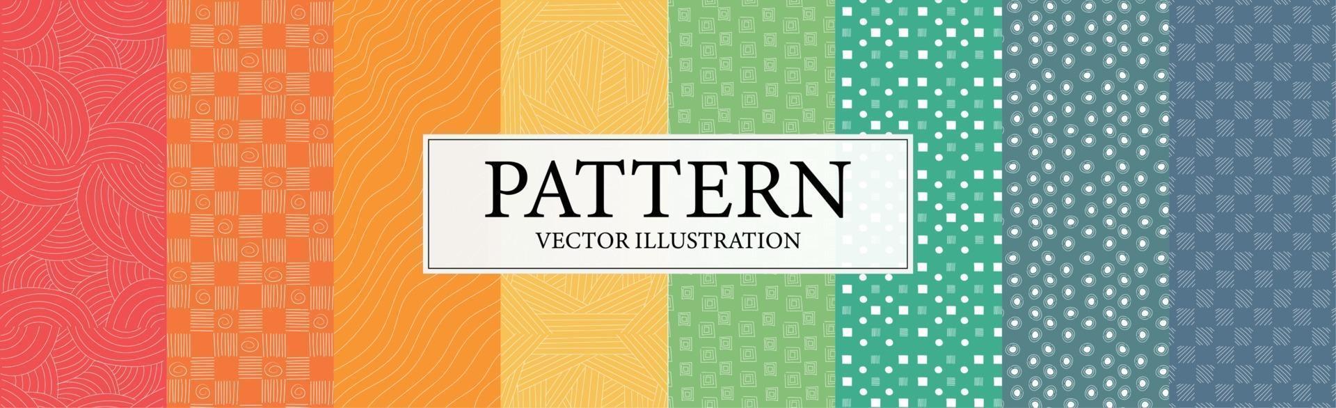 Assembly of seamless patterns, abstract shapes - Vector