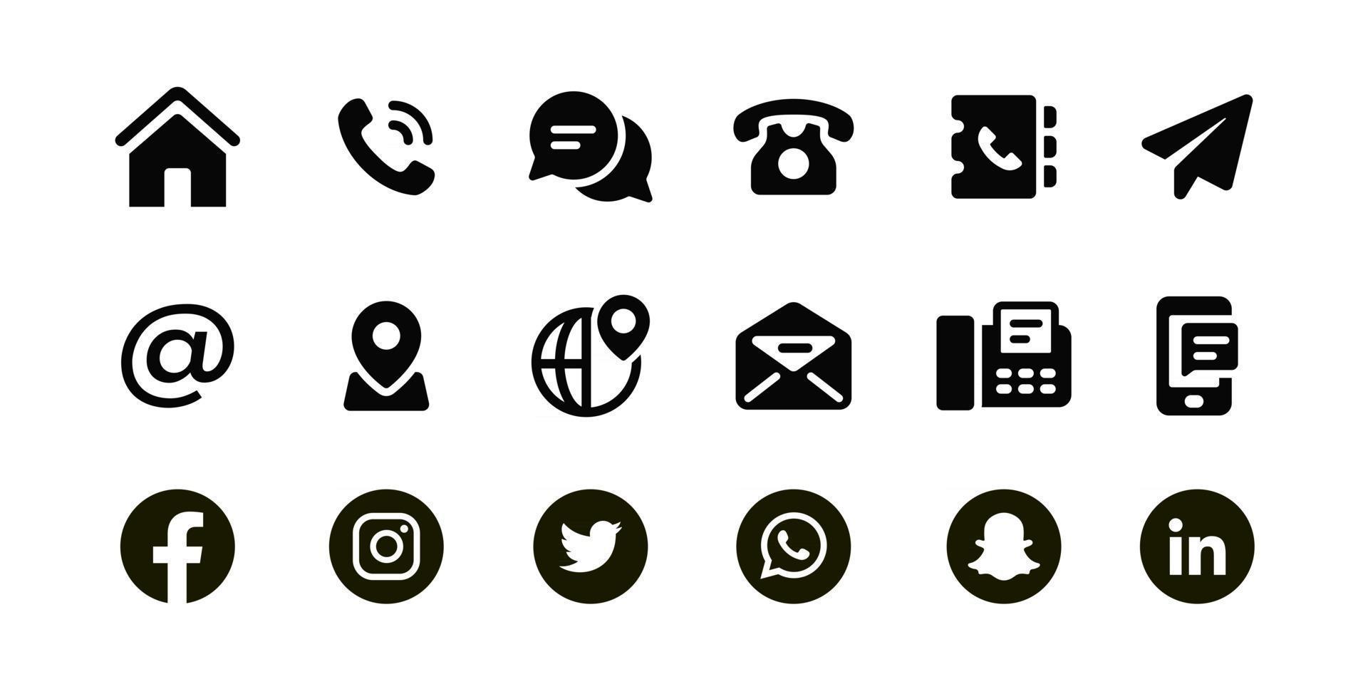 Personal Contact Icons Set vector