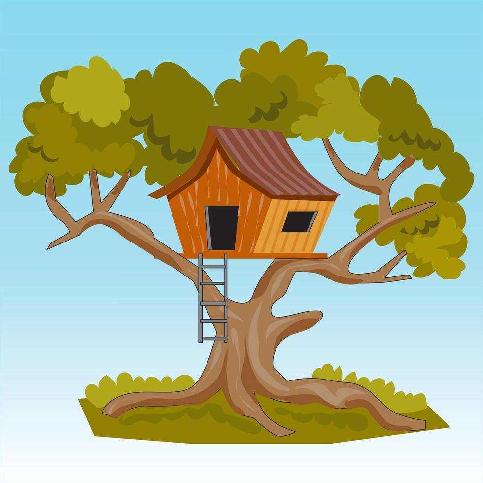 ilustración de la casa del árbol vector