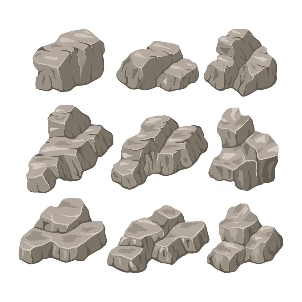 Ilustración de vector de piedra de roca. estilo plano de roca y piedra.