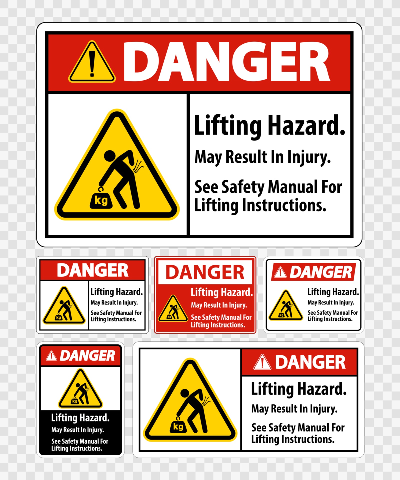 Lifting Hazard May Result In Injury See Safety Manual 2976282 Vector