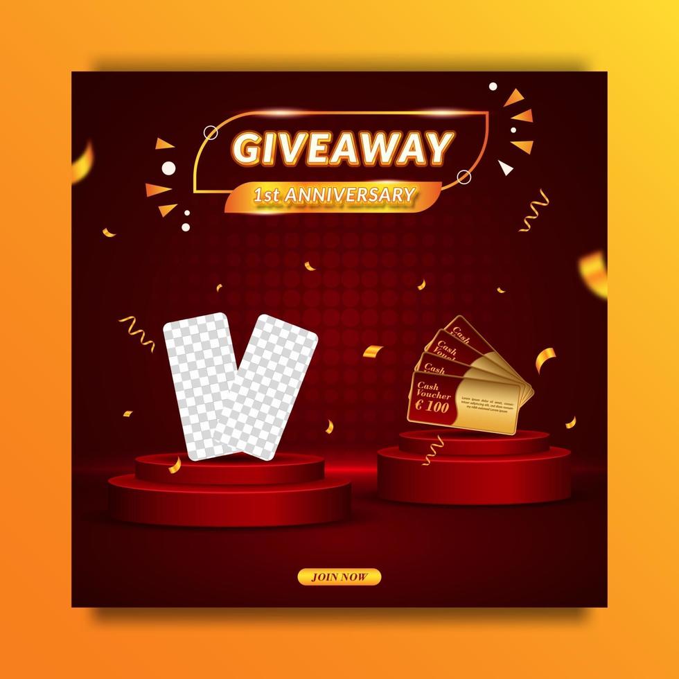 Social media contest giveaway and special offer Vector Image