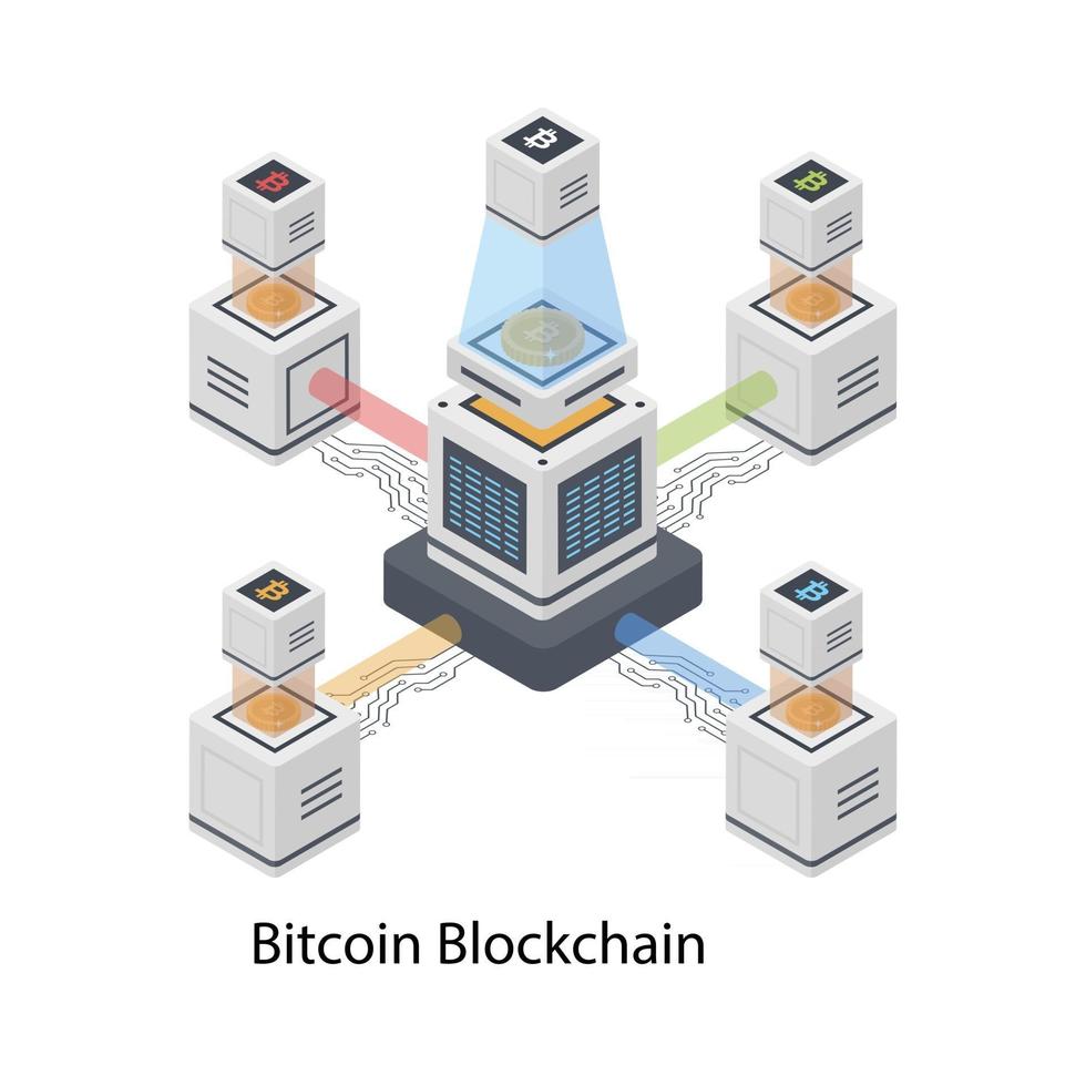 Bitcoin Blockchain Network vector