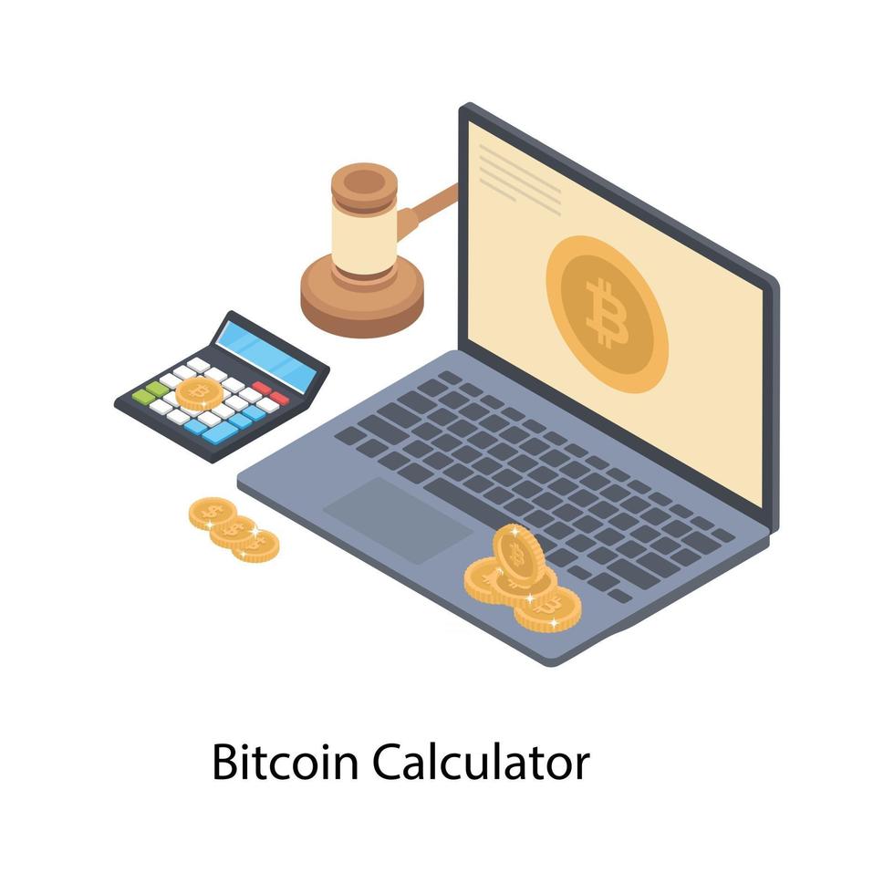 Bitcoin Calculator Concepts vector