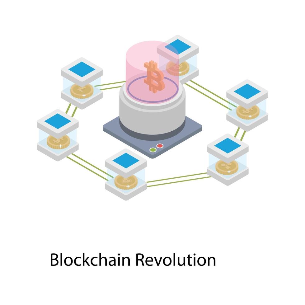 conceptos de evolución de blockchain vector