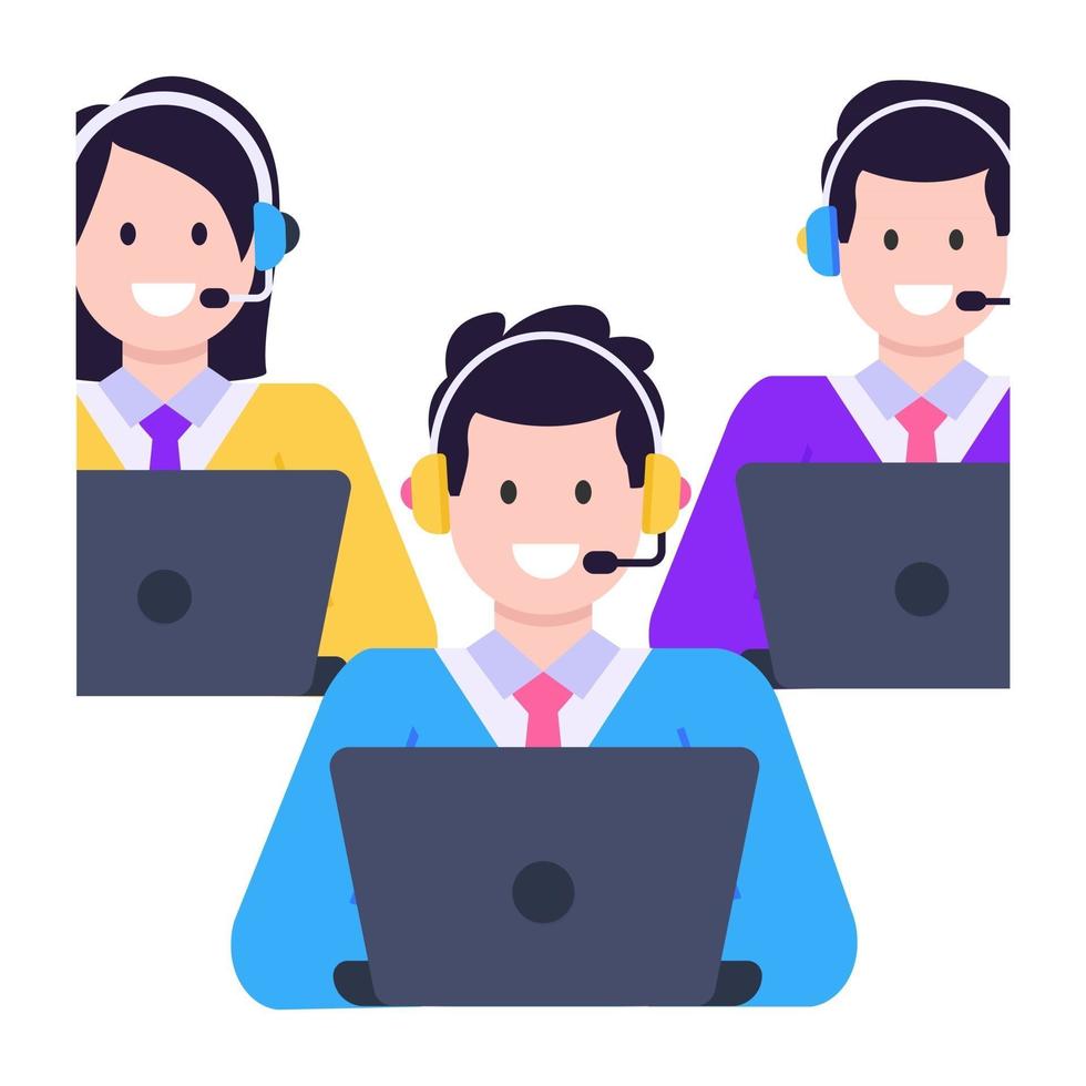 Call Center and Agents vector