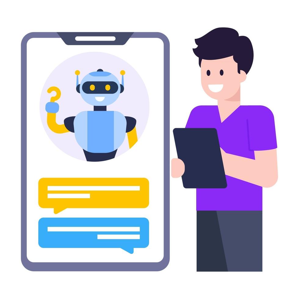 Chatting Robot Assistant vector