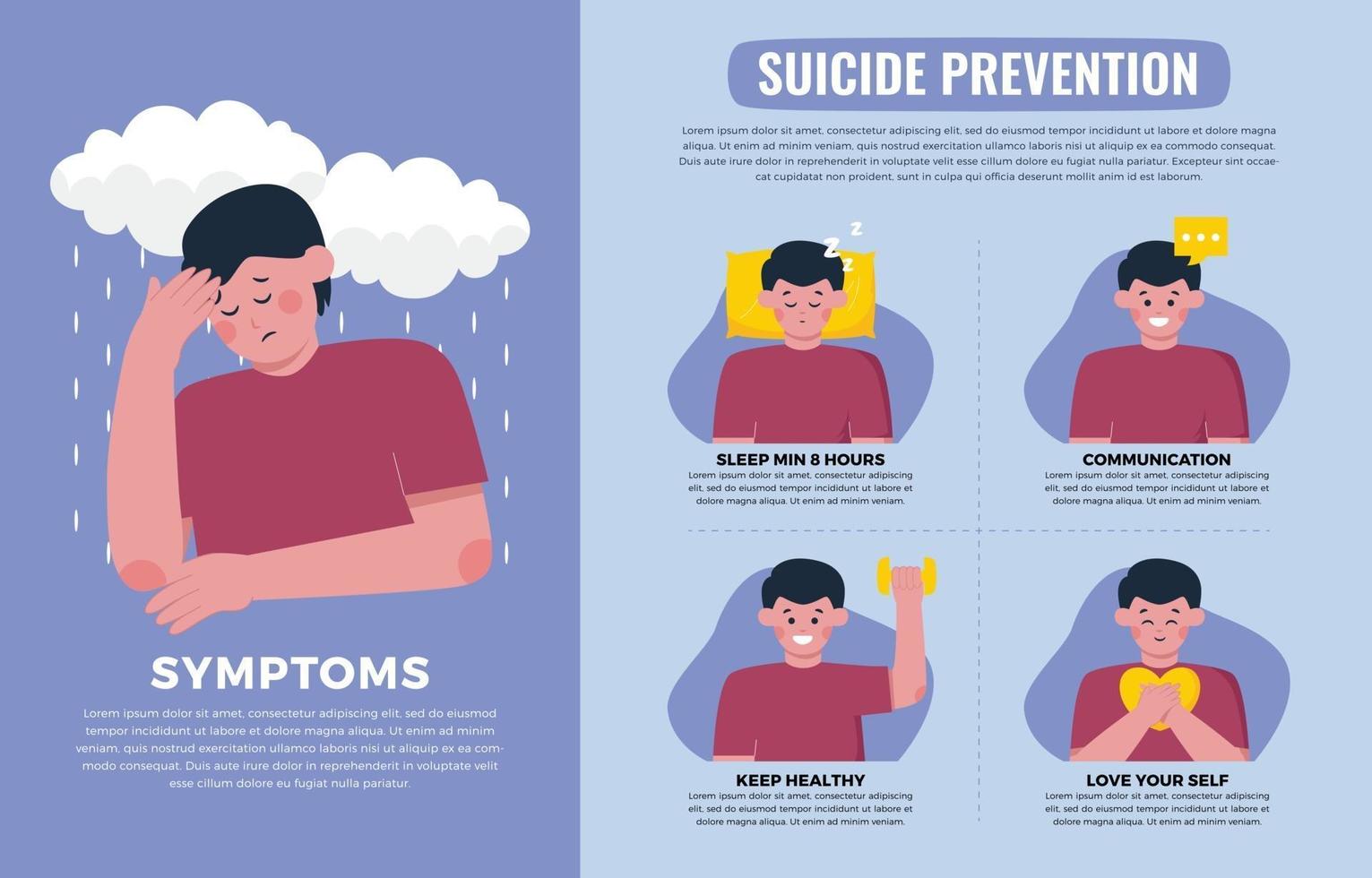 infografía de prevención del suicidio vector