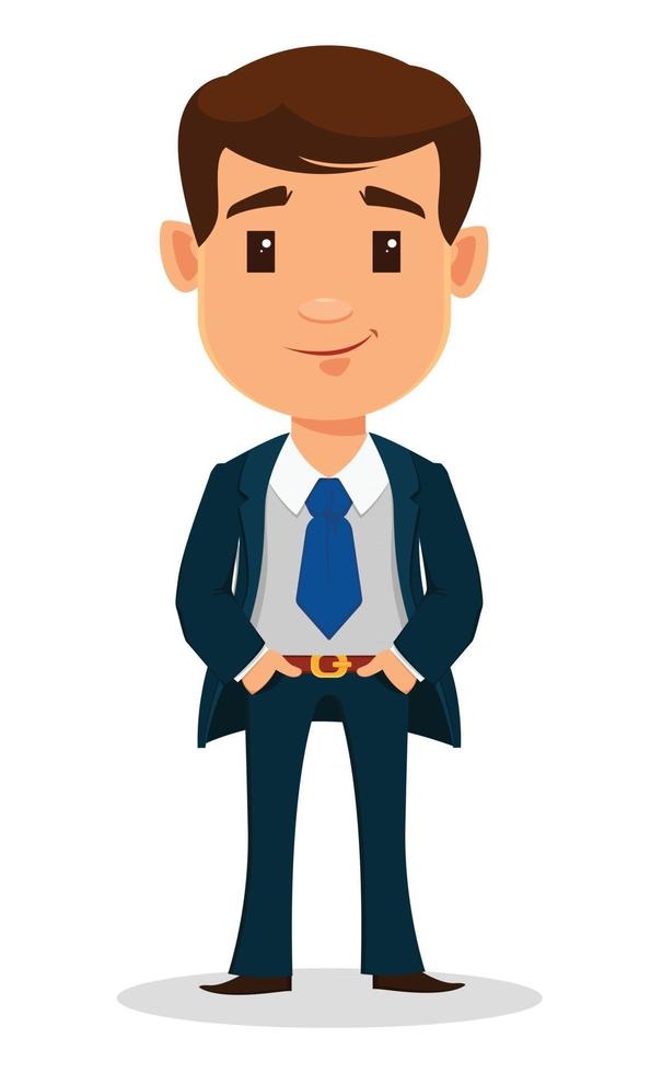 personaje de dibujos animados de empresario en ropa elegante vector