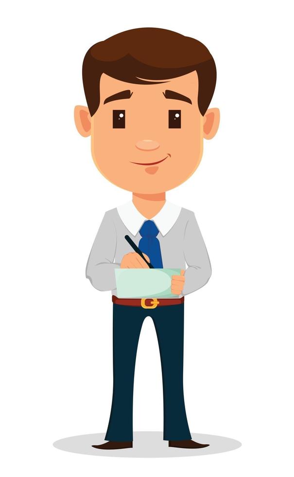 Businessman cartoon character in smart clothes, office style vector