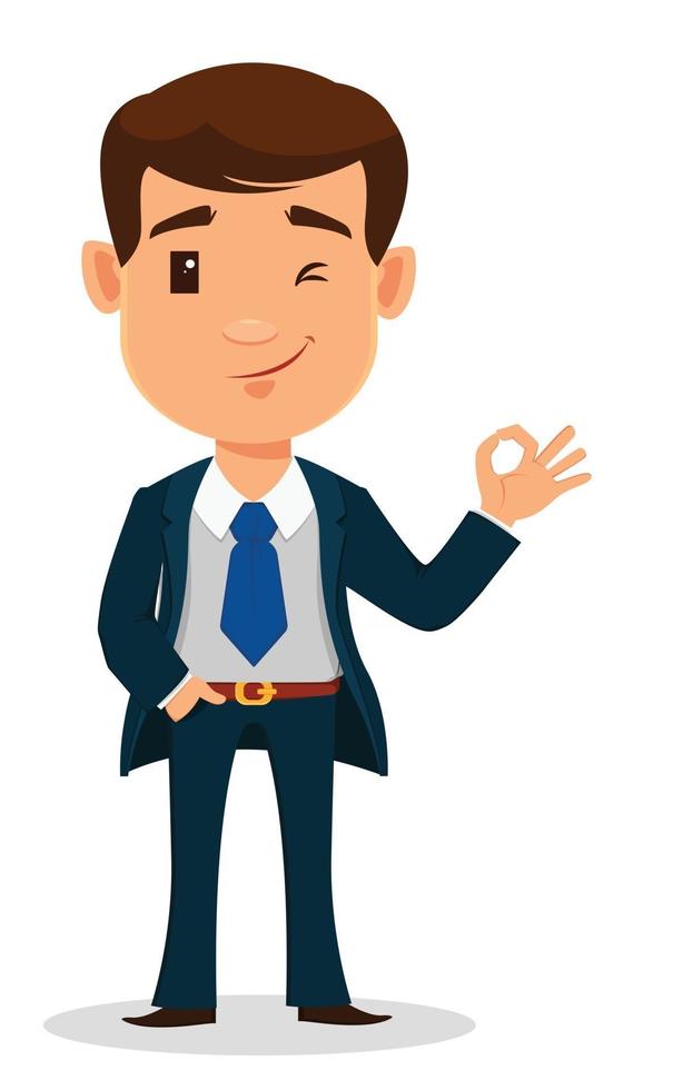 Businessman cartoon character in smart clothes, office style vector