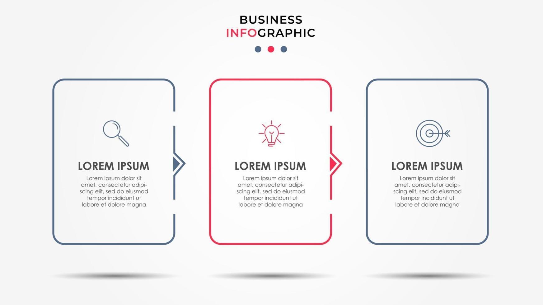 Infographic design business template with icons and 3 options or steps vector
