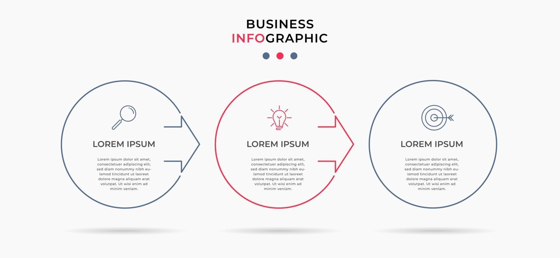 Infographic design business template with icons and 3 options or steps vector