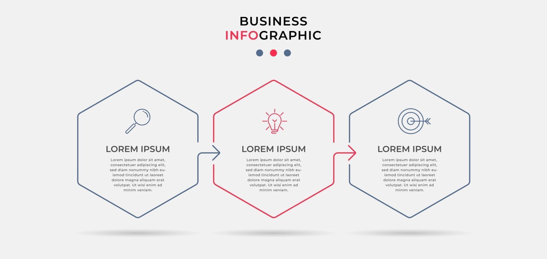 Infographic design business template with icons and 3 options or steps vector