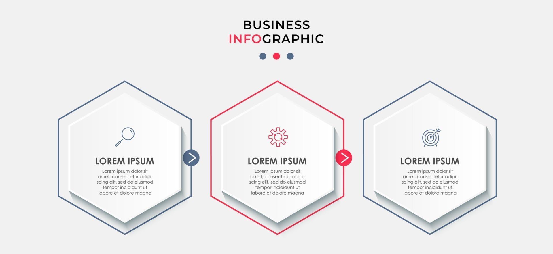 Infographic design business template with icons and 3 options or steps vector