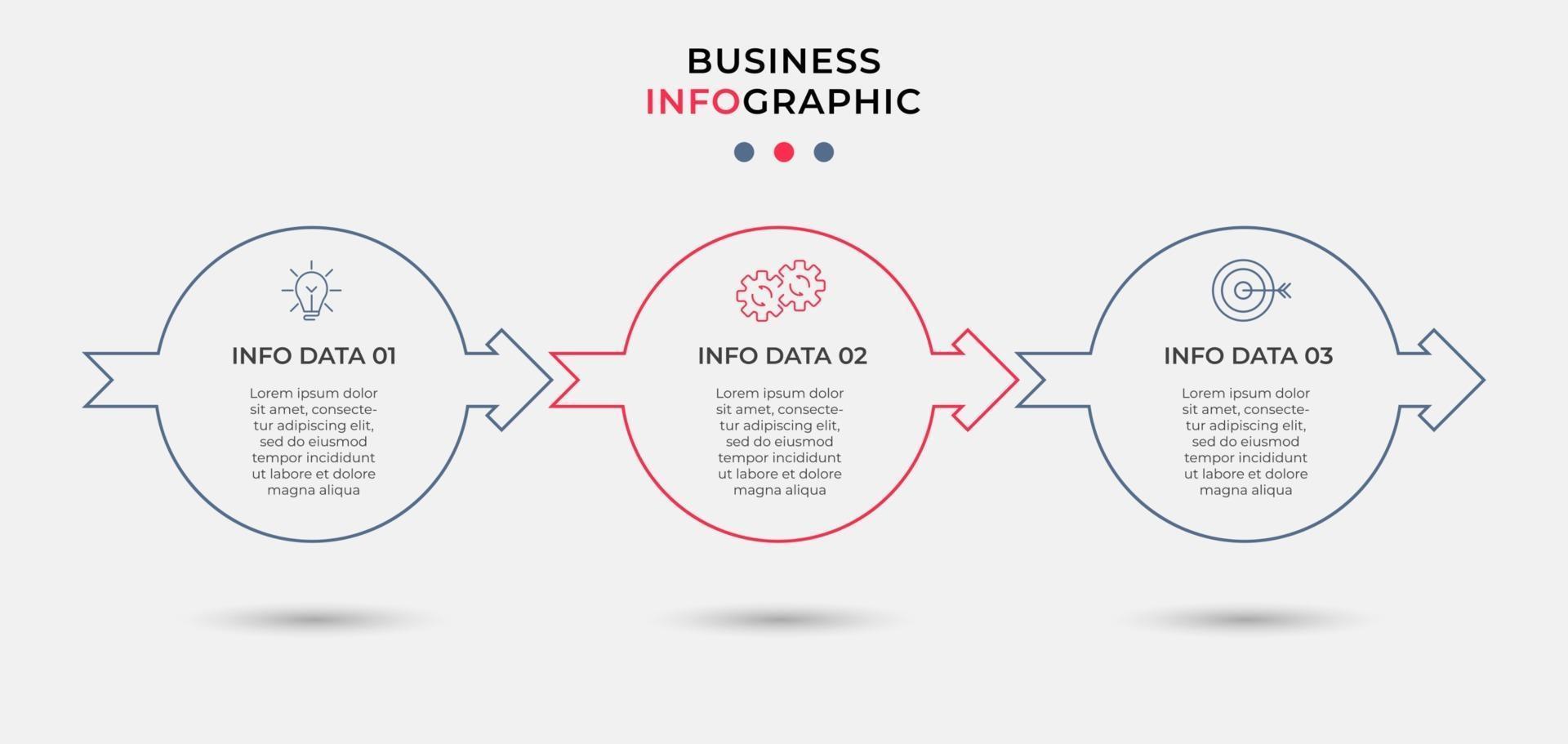Infographic design business template with icons and 3 options or steps vector
