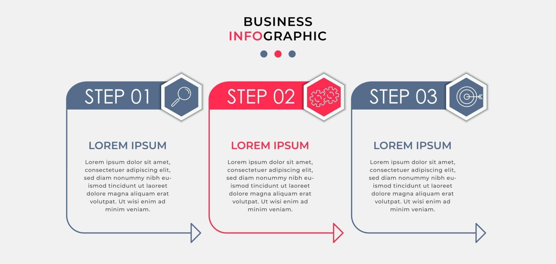 Infographic design business template with icons and 3 options or steps vector
