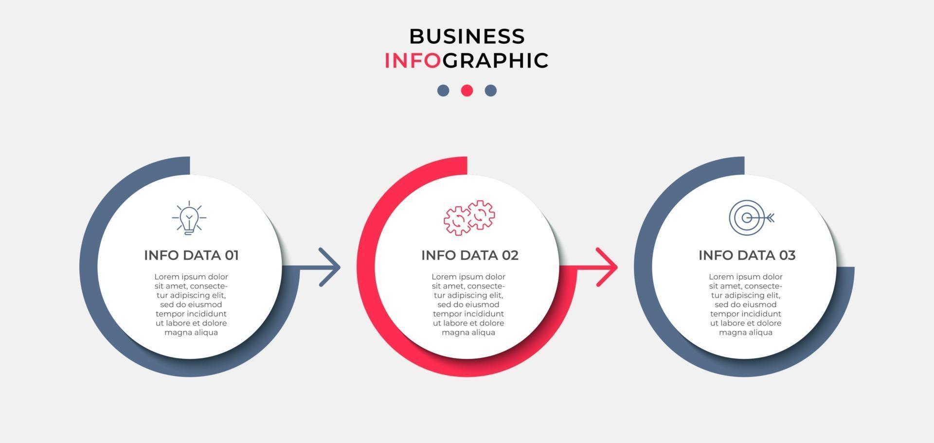 Infographic design business template with icons and 3 options or steps vector