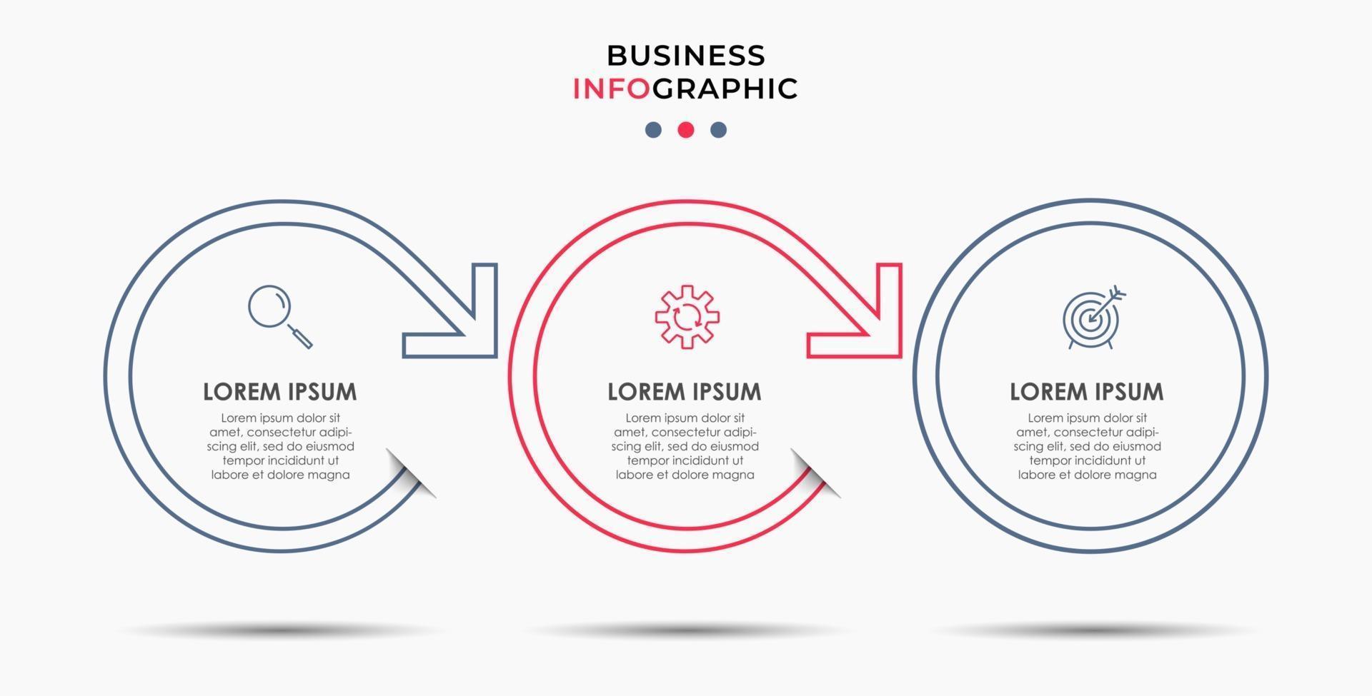 Infographic design business template with icons and 3 options or steps vector