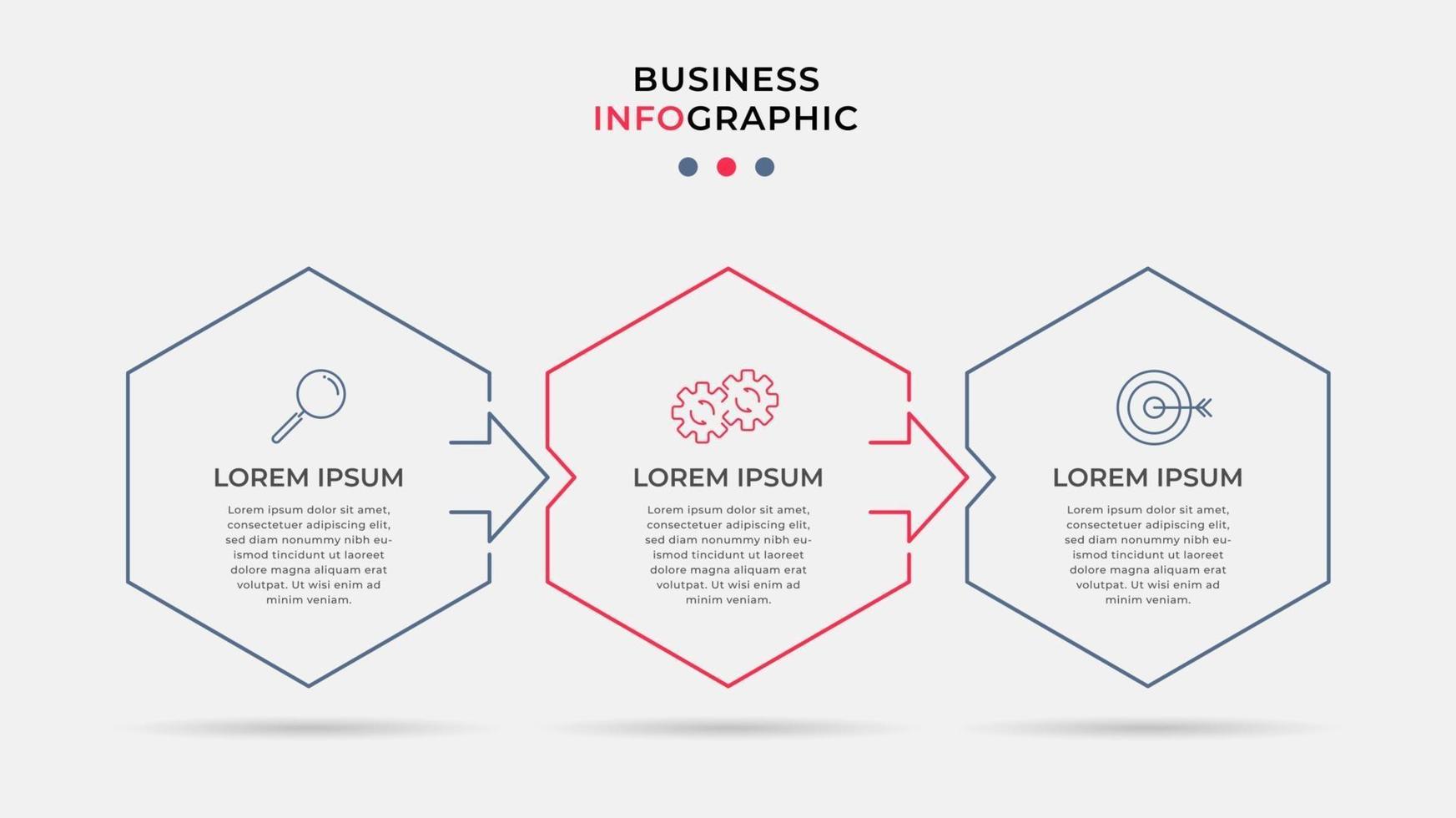Infographic design business template with icons and 3 options or steps vector
