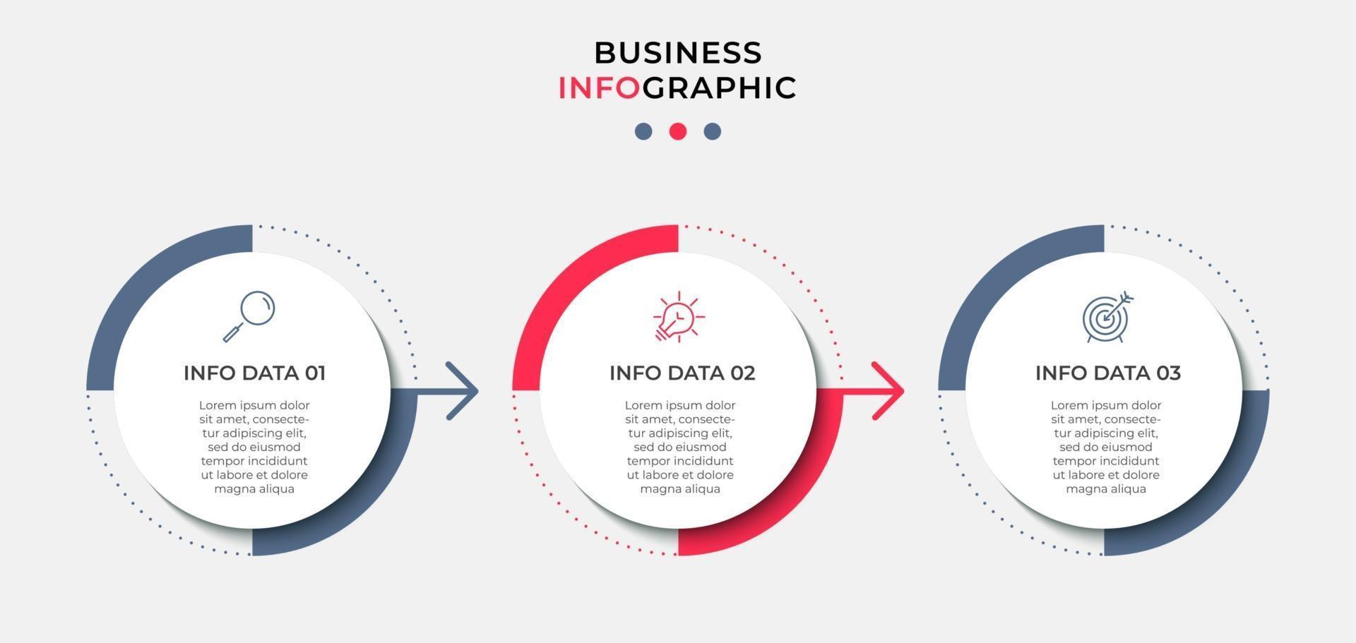 Infographic design business template with icons and 3 options or steps vector